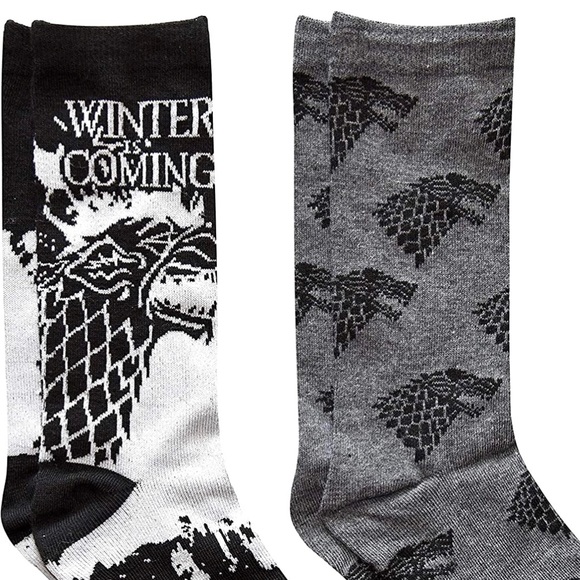 NWT Game of Thrones Mens 2pk Winter is Coming wolf socks HBO - Picture 4 of 4